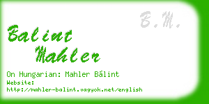 balint mahler business card
